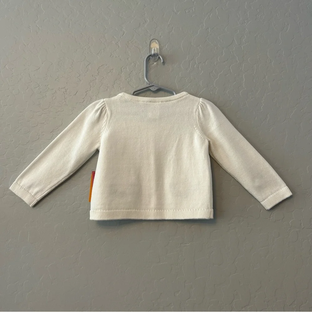 Gymboree white button front cardigan with watermelon embroidery 18-24 months